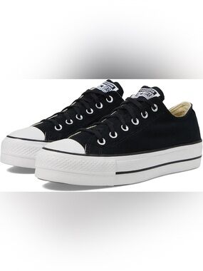 NWOB Converse Chuck Taylor All Star Lift Platform Low Top Sneakers Black women 9